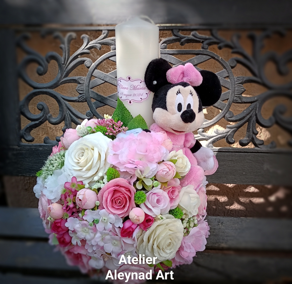 Lumanare h35cm "Pink Minnie Mouse"