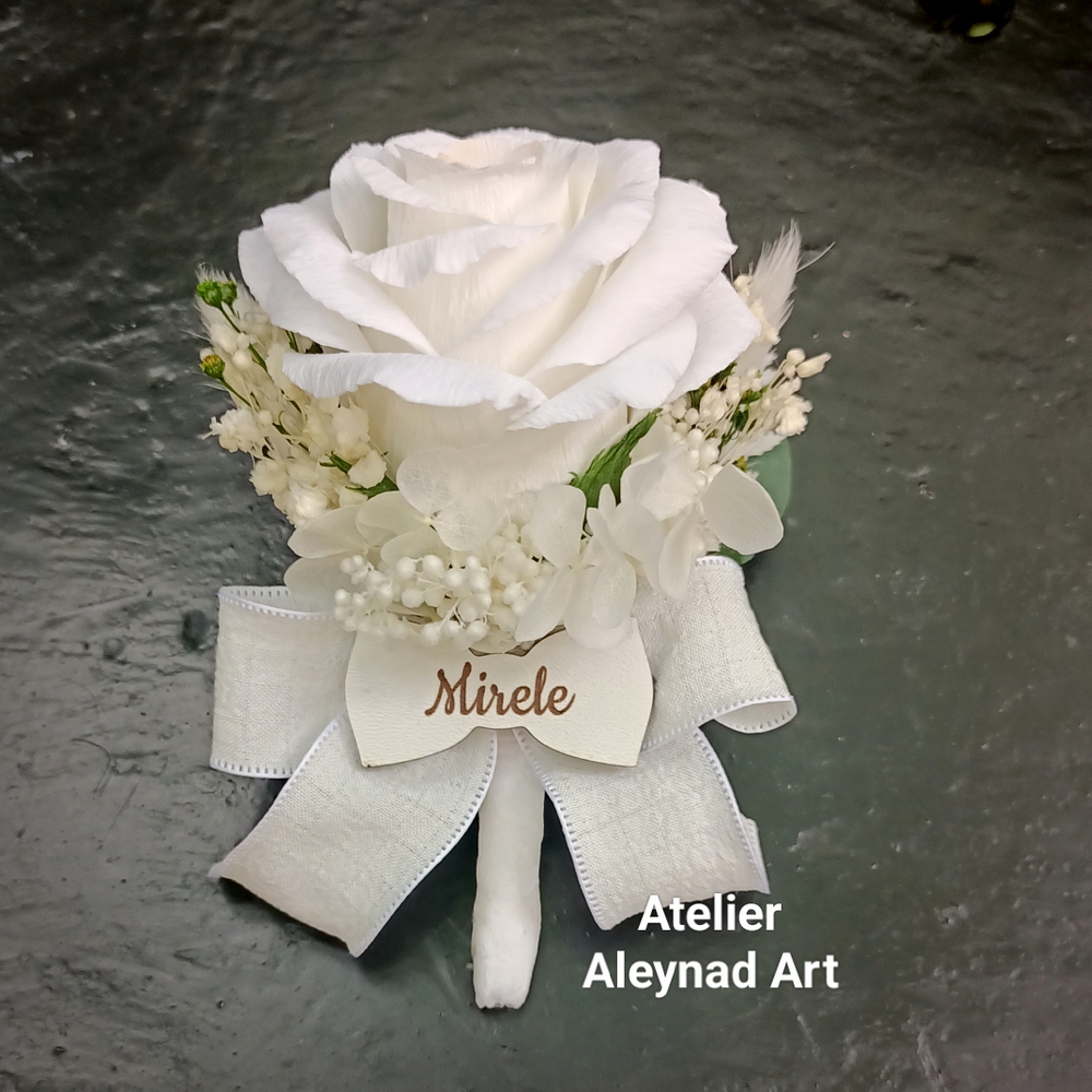Cocarda mire "White rose"